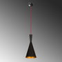 Opviq Lámpara Colgante 3541 Cuerpo de Hierro Negro y Rojo Diámetro 19 cm Altura 140 cm E27 IP20